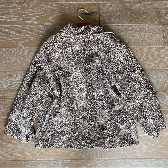 Talbots Leopard Print Velvet Blazer | Brown | 12 - Picture 4 of 6